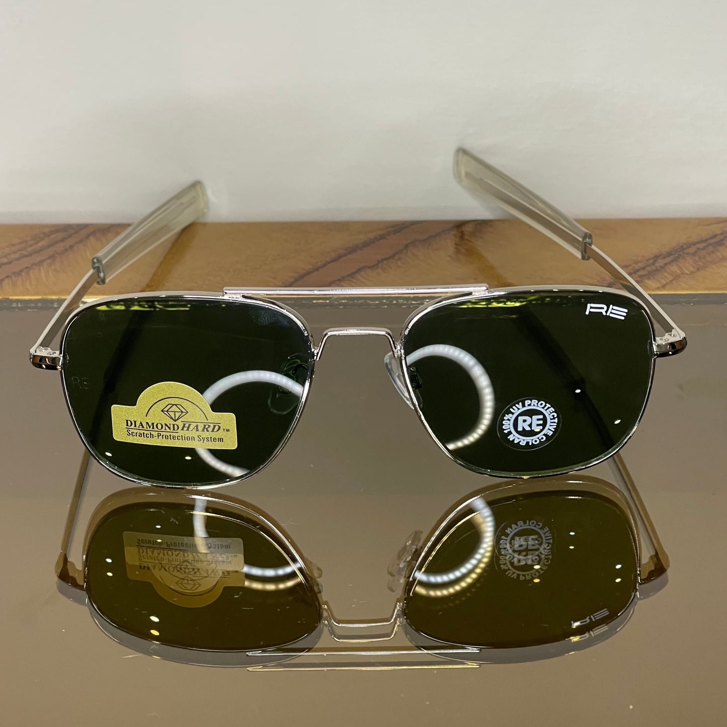 Silver Frame With Dark Green Lens - Randolph Engineering - Unisex